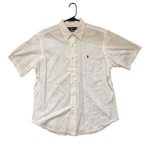 Ralph Lauren White Classic Fit Short Sleeve Oxford Shirt XL
